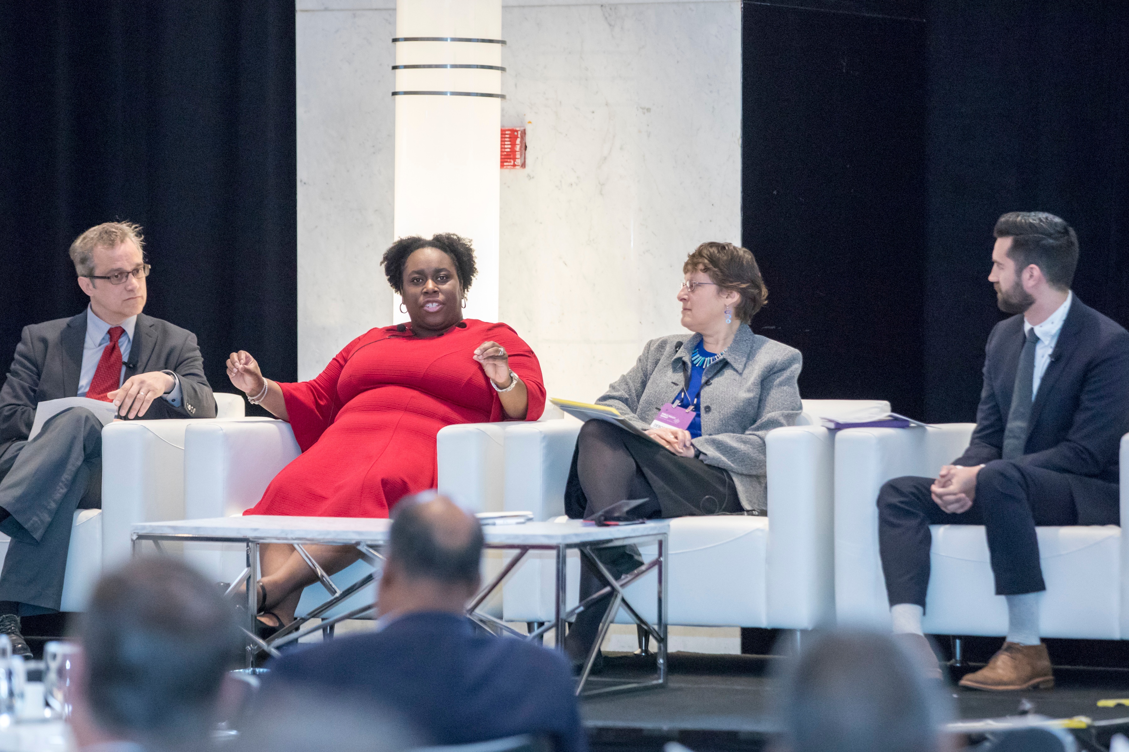 (L-R) <strong>Brian Miller</strong>, CEO, NonProfit Vote; <strong>Carla Thompson Payton</strong>, Vice President for Program Strategy, W.K. Kellogg Foundation; <strong>Deborah Schachter</strong>, Senior Program Officer and Policy Advisor, New Hampshire Charitable Foundation; and, <strong>Aaron Robertson</strong>, Director, Community Programs, Seattle Foundation