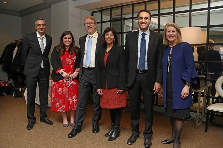 (Pictured, L-R: Tony Banout, Vice President of Institutional Advancement, Interfaith Youth Core; Natalie Ross, Vice President of External Relations, Council on Foundations; Peter Laugharn, President and CEO, Conrad N. Hilton Foundation; Shaheen Kassim-Lakha, Director of International Programs, Conrad N. Hilton Foundation; Eboo Patel, Founder and President, Interfaith Youth Core; and Vikki Spruill, President and CEO, Council on Foundations.)